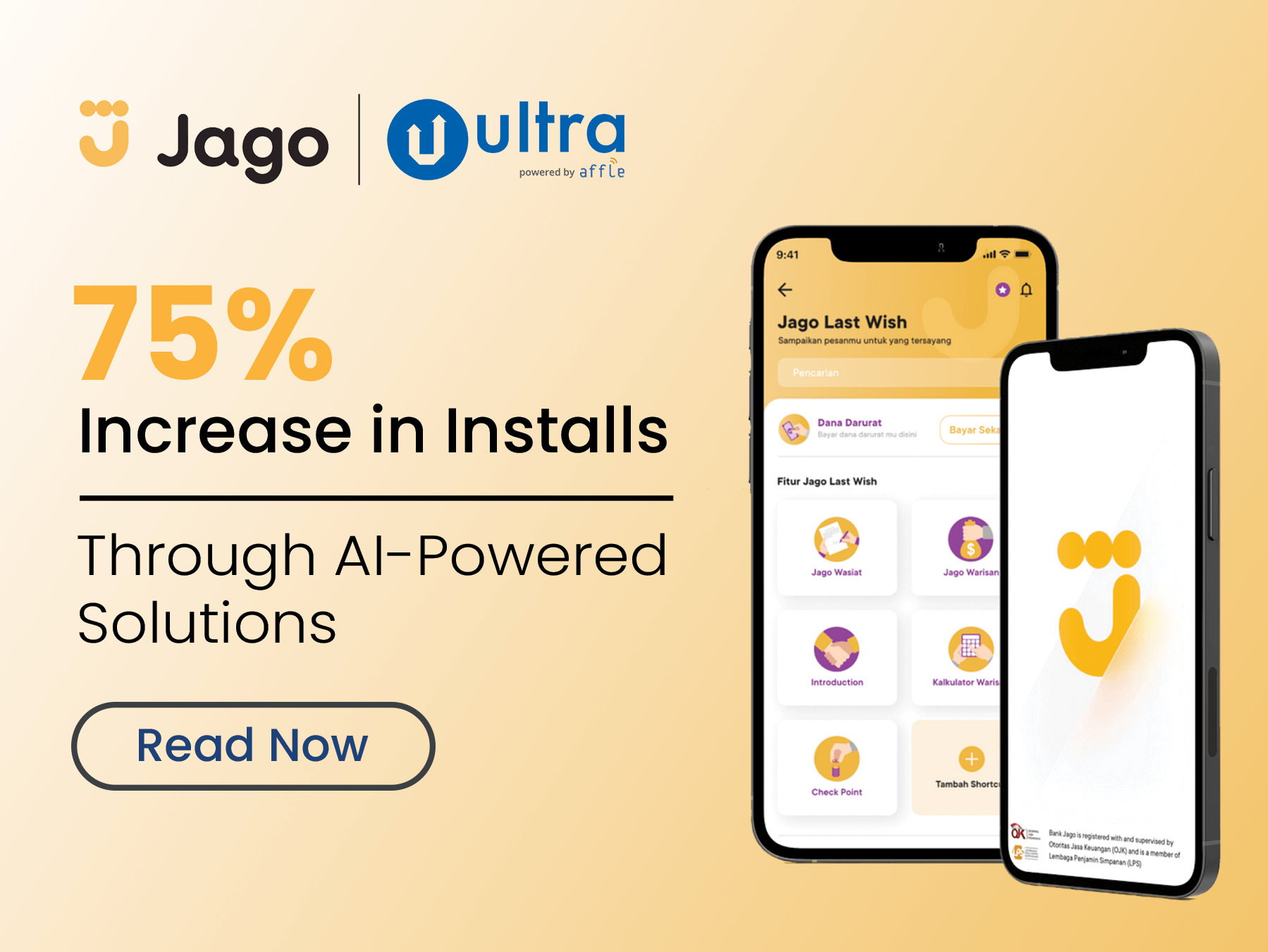 Jago achieved 75% increase in Installs with Ultra Platform